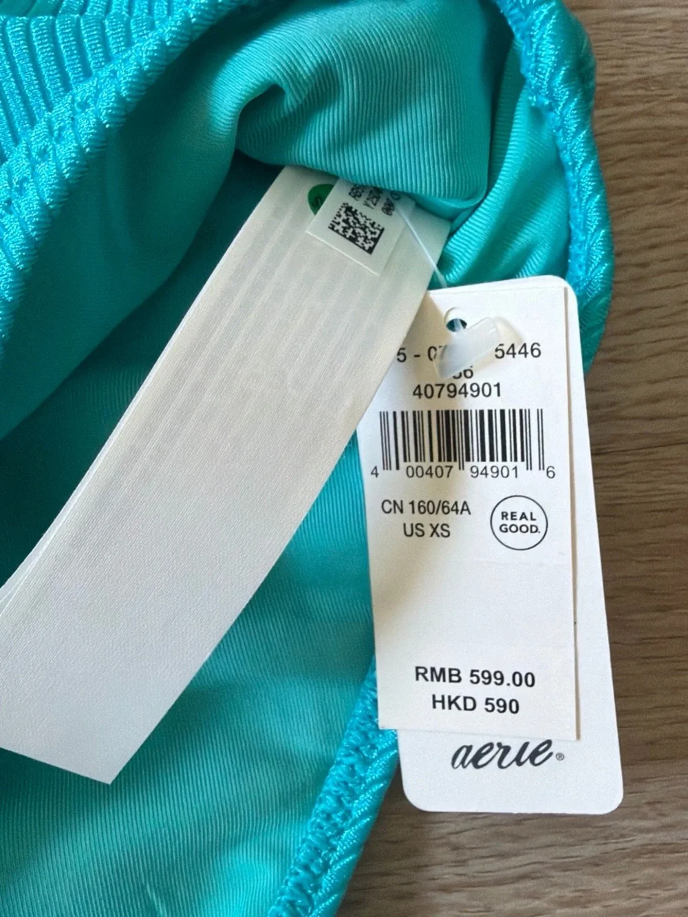 aerie Ribbed One-Piece Swimsuit in Turquoise